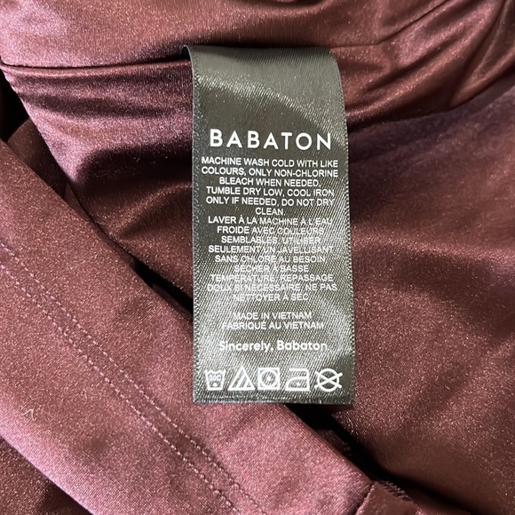 Babaton Satinette Squareneck Mini Tank Dress Rich Maroon Size Large - Picture 8 of 10